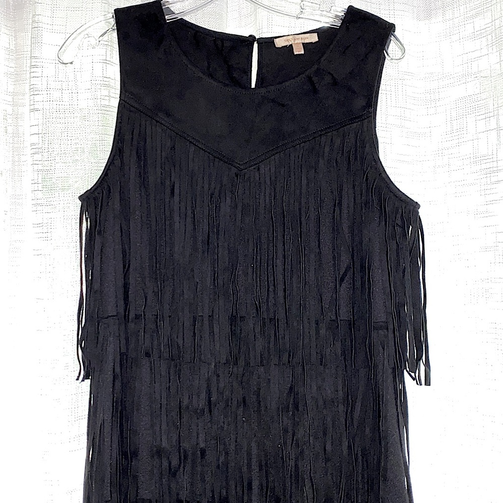 Skies Are Blue Suede Fringe dress